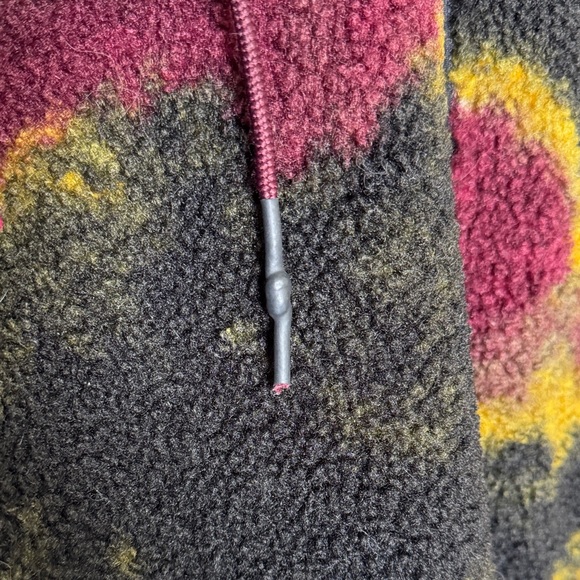 JoyLab Fleece Jacket Hooded Sherpa Zip Up Burgundy Camo Medium - Picture 3 of 11